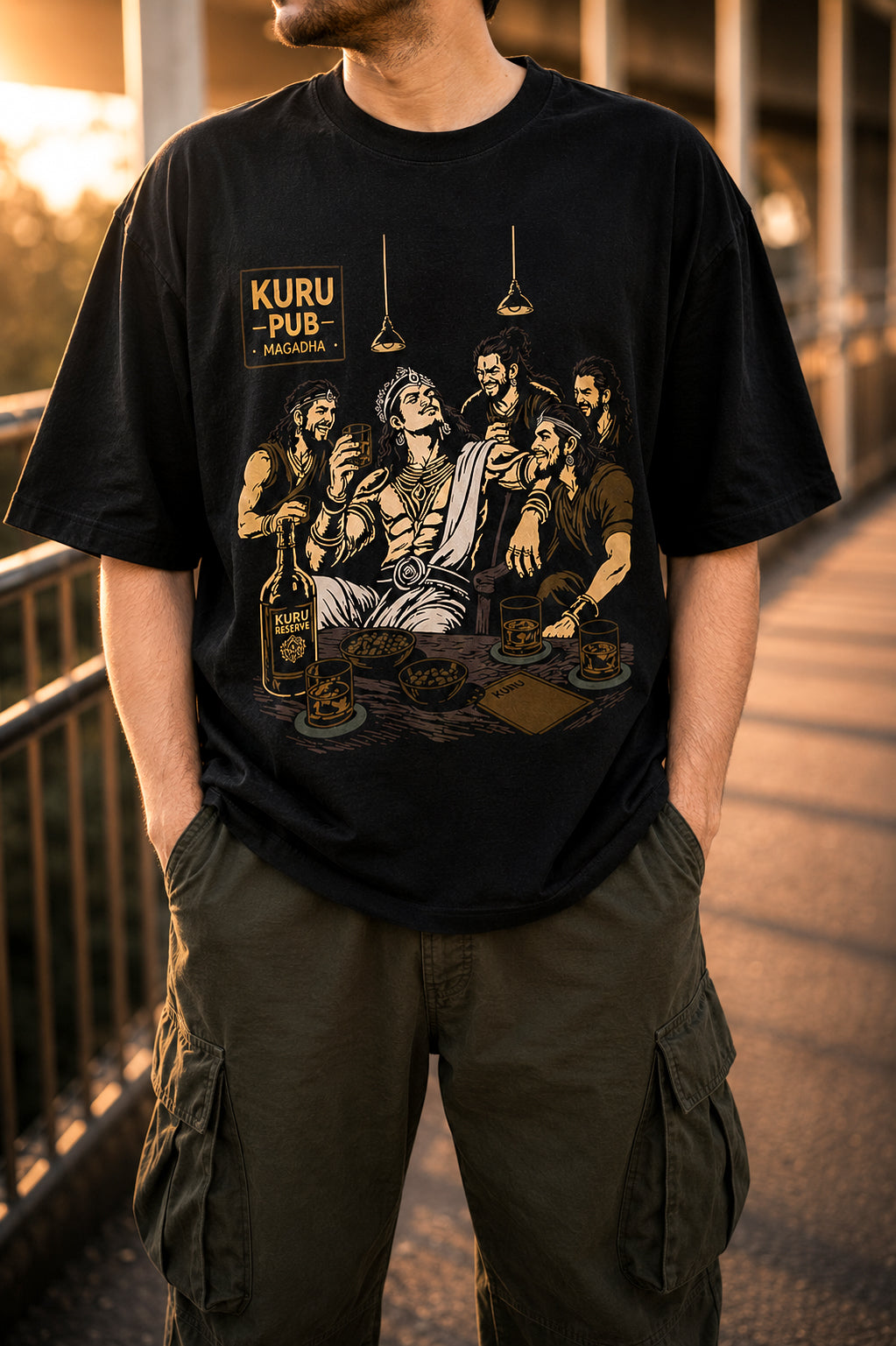 Kuru Pub – Last Night Before War | Unisex Oversized T-Shirt